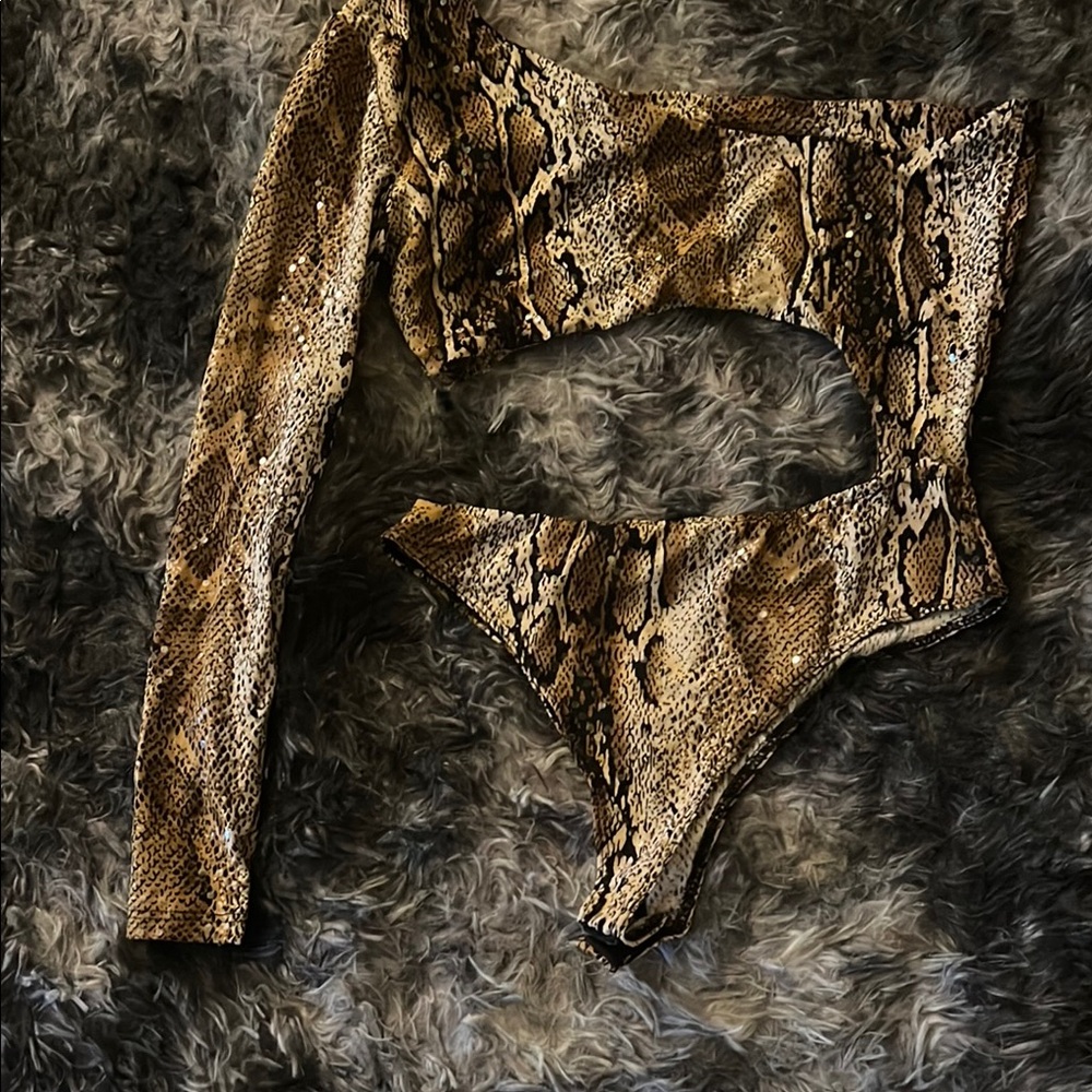 Reptile Patterned cutout onsie